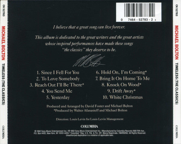Michael Bolton - Timeless (The Classics) CD