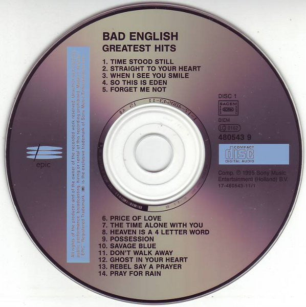 Bad English - Greatest Hits CD