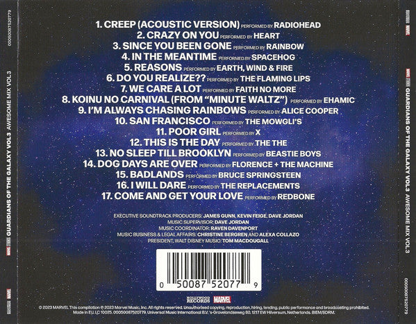 Guardians of the Galaxy Vol. 3: Awesome Mix Vol. 3 Soundtracks CD