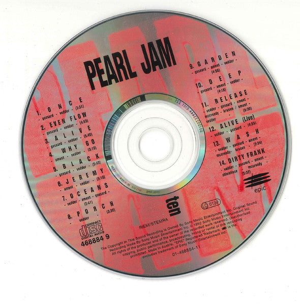 Pearl Jam - Ten CD
