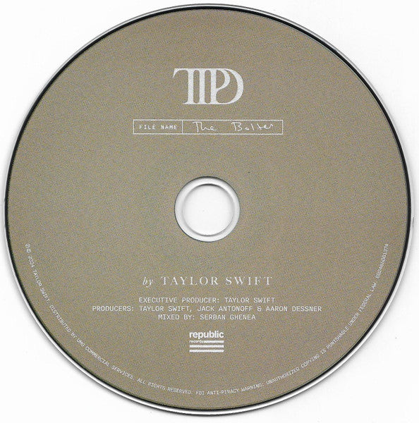 Taylor Swift - The Tortured Poets Department CD ("The Bolter") with Poster!