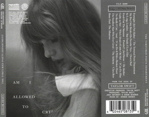 Taylor Swift - The Tortured Poets Department CD ("The Albatross") with Poster!