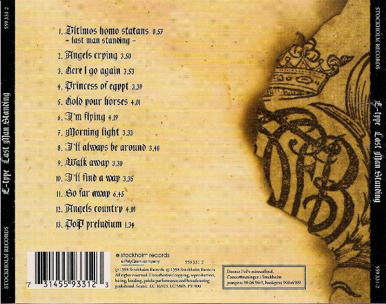 E-Type - Last Man Standing CD – Elita Records