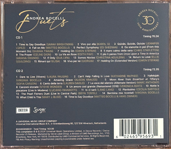 Andrea Bocelli - Duets 30th Anniversary 2CD [Target Exclusive]