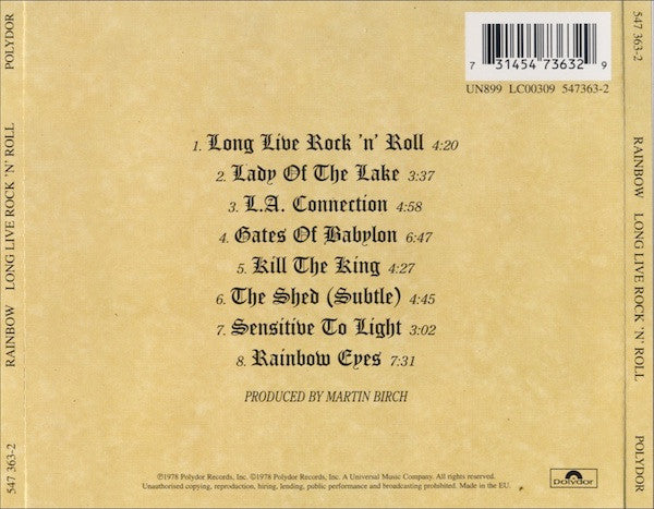 Rainbow - Long Live Rock 'N' Roll CD