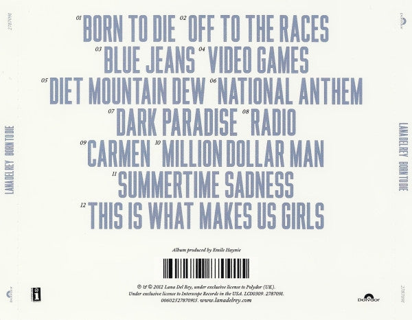 Lana Del Rey - Born to Die CD