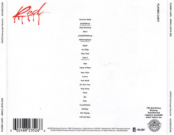 Playboi Carti - Whole Lotta Red CD