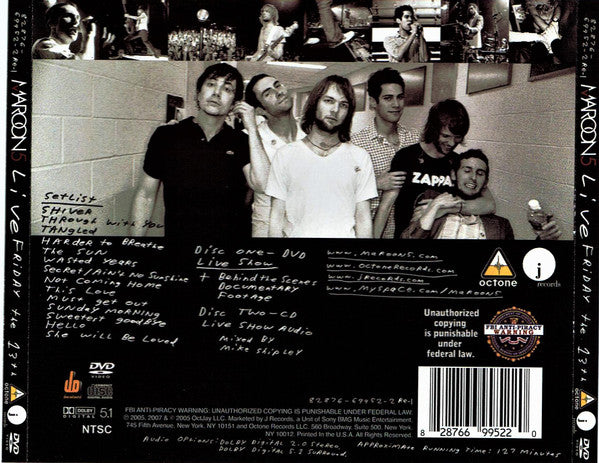 Maroon 5 - Live - Friday The 13th CD/DVD