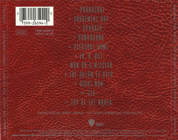 Van Halen - For Unlawful Carnal Knowledge CD