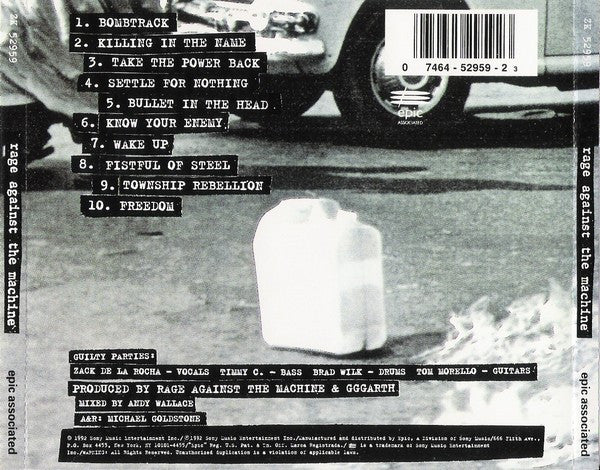 Rage Against The Machine - Rage Against The Machine CD