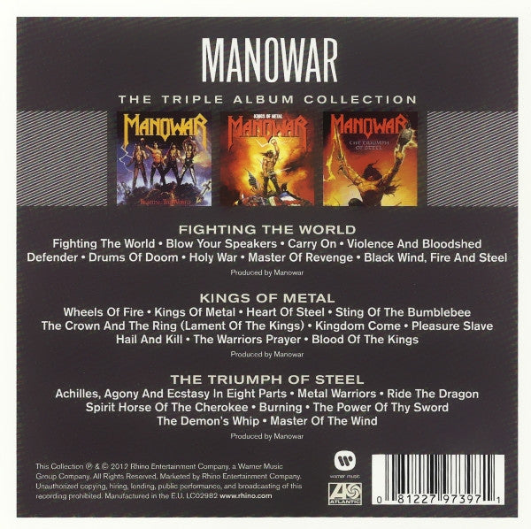 Manowar – The Triple Album Collection 3CDs (Fighting The World X Kings Of Metal X The Triumph Of Steel]
