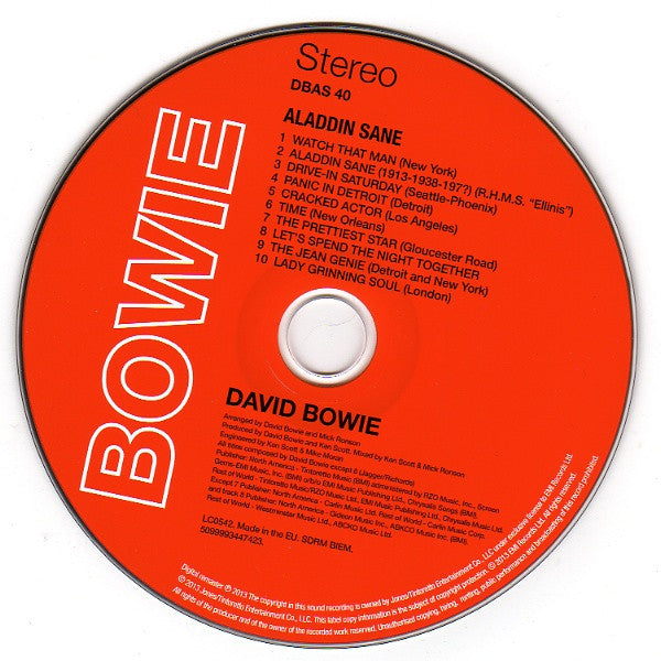 David Bowie - Aladdin Sane Remastered CD