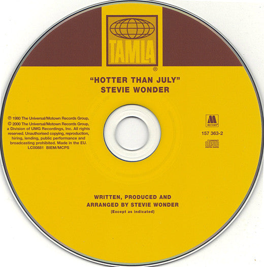 Stevie Wonder - Hotter Than July CD