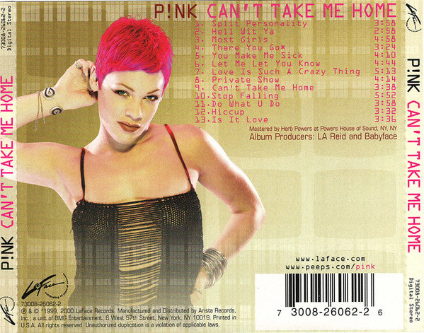 P!NK - Can't Take Me Home CD