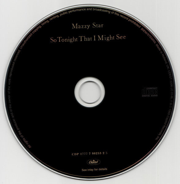 Mazzy Star - So Tonight That I Might See CD