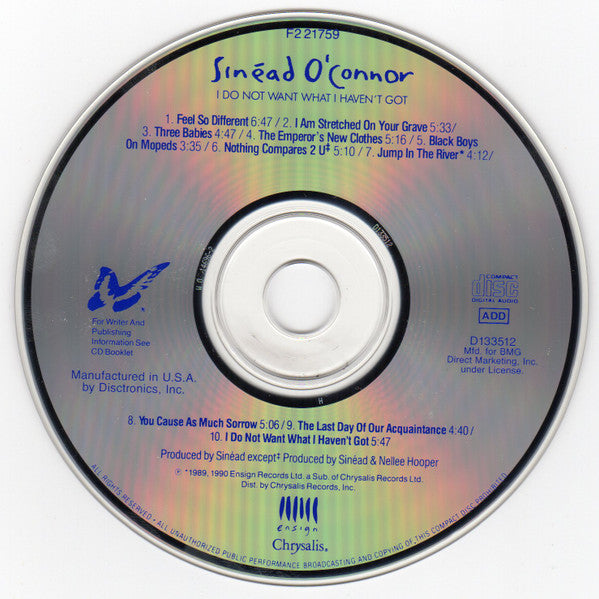 Sinéad O'Connor - I Do Not Want What I Haven't Got CD