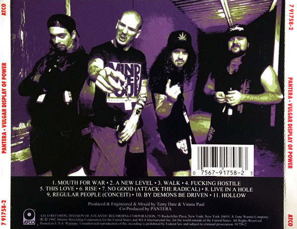 Pantera - Vulgar Display of Power CD