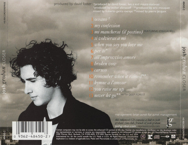 Josh Groban - Closer CD