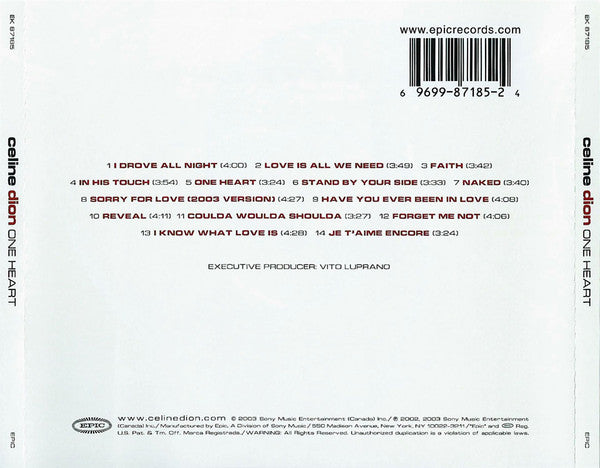 Celine Dion - One Heart CD