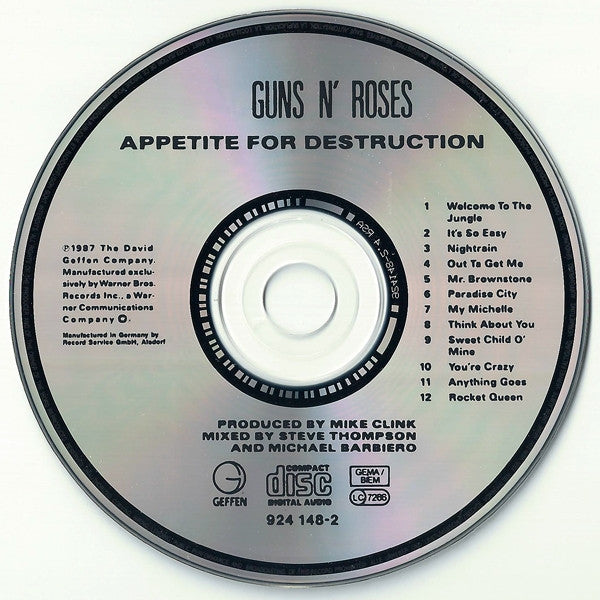 Guns N' Roses - Appetite for Destruction CD