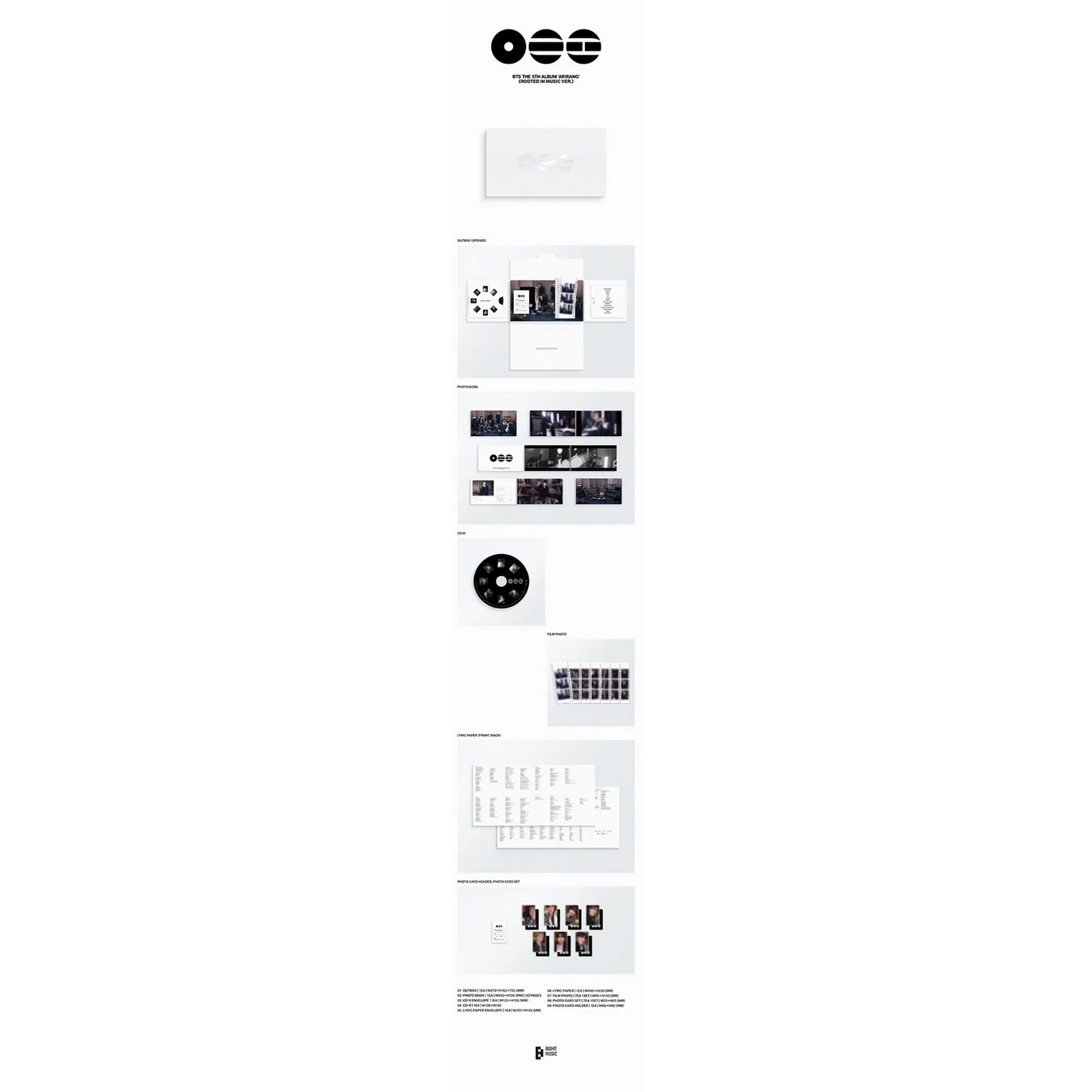 BTS The 5th Album 'ARIRANG' (Rooted in Music Ver.) CD