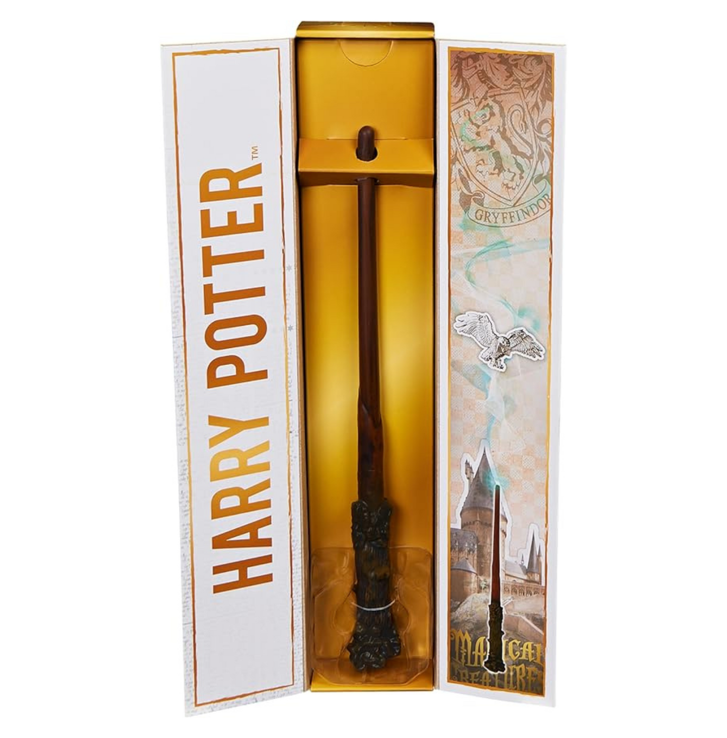Wizarding World Harry Potter, 12-inch Magical Collector Harry Potter Wand with Stand & Die-cast Icon, Magical Creatures Series